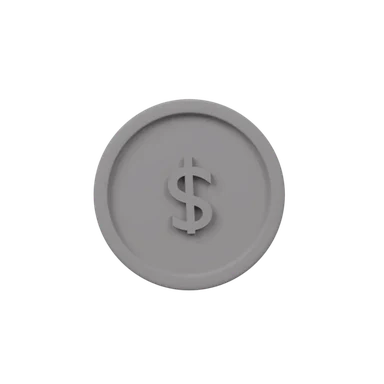 Coin 3D icon, view 1