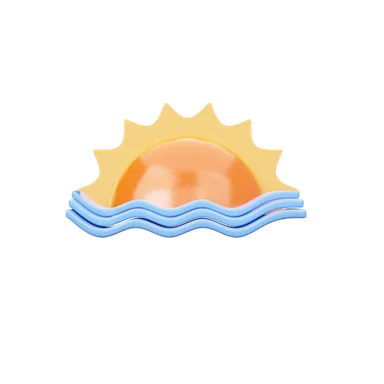 Sun over Water 3D icon, view 1