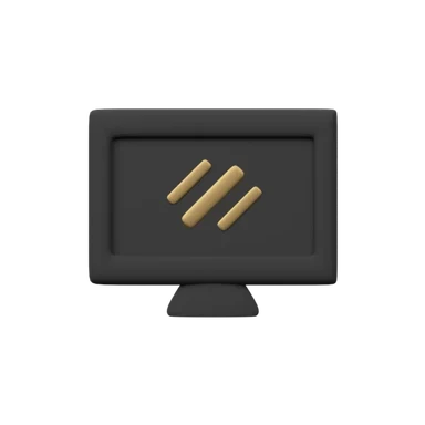 Monitor 3D icon, view 1