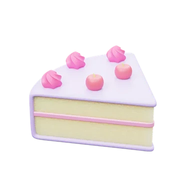 Birthday Cake Piece 3D icon, view 1