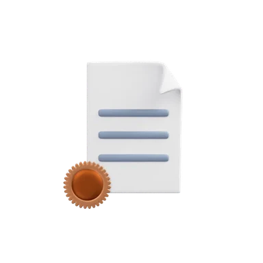 Certificate 1 3D icon, view 1