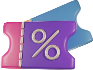 Coupon 3D icon, view 1