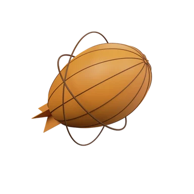 Zeppelin 3D icon, view 1