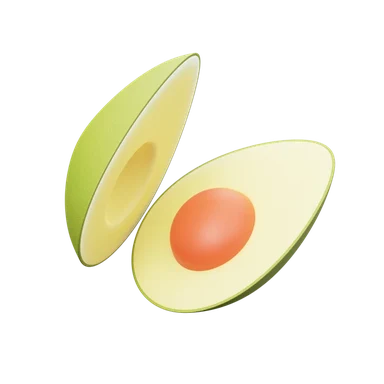 Avocado 3D icon, view 1