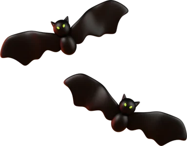 Bat 3D icon, view 1