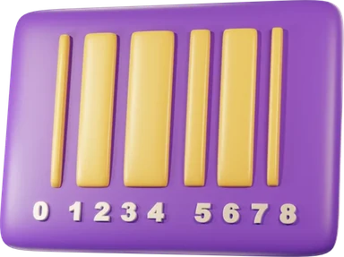 Barcode 3D icon, view 1