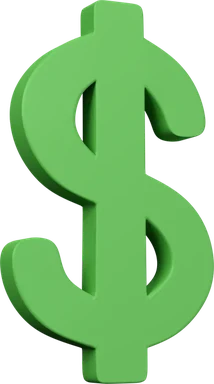 Dollar Sign 3D icon, view 1