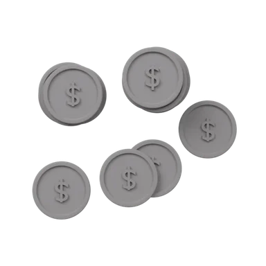 Coins 3D icon, view 1
