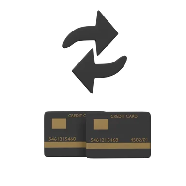 Credits Cards Arrows 3D icon, view 1