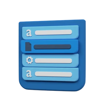 List 3D icon, view 1