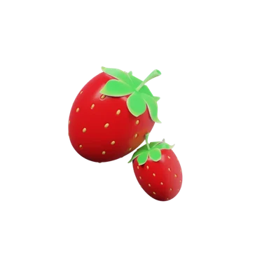Strawberry 2 3D icon, view 1