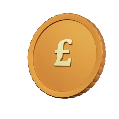 Currencies - Pound 3D icon, view 1