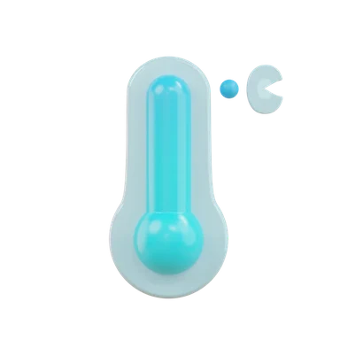 Temperature 3D icon, view 1