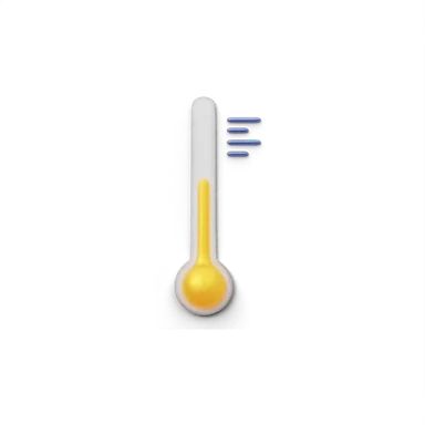 Thermometer moderate temprature 3D icon, view 1