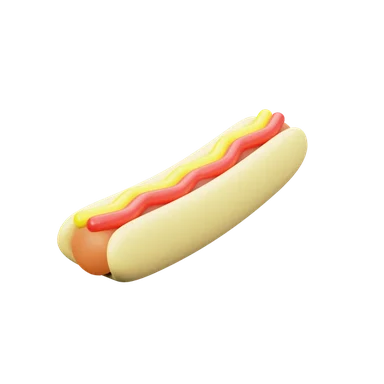 Hot Dog 3D icon, view 1