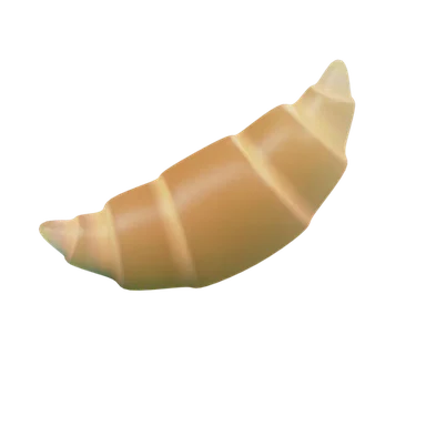 Croissant 3D icon, view 1