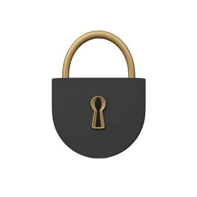 Lock 3D icon, view 1