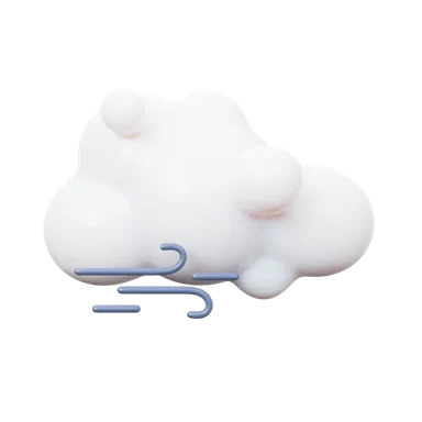 Cloud wind 3D icon, view 1