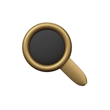 Magnifying glass 3D icon, view 1