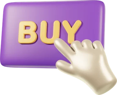 Buy button 3D icon, view 1
