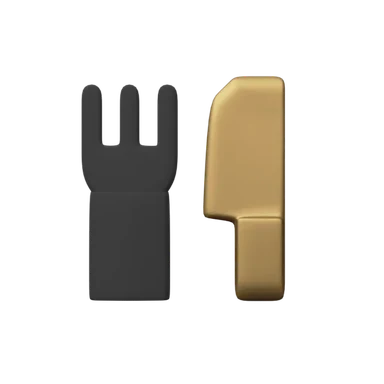 Cutlery 3D icon, view 1