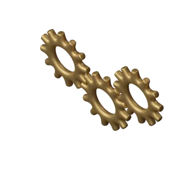 Cogs 2 3D icon, view 1