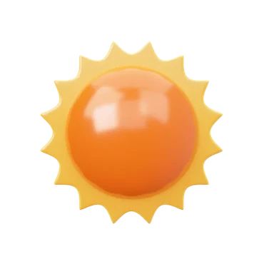Sun 3D icon, view 1