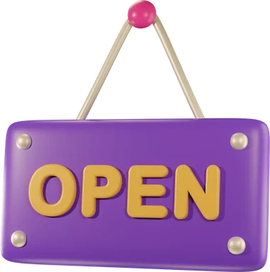 Open sign 3D icon, view 1