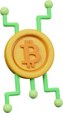 Bitcoin 3D icon, view 1