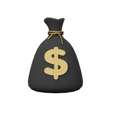 Money bag 3D icon, view 1