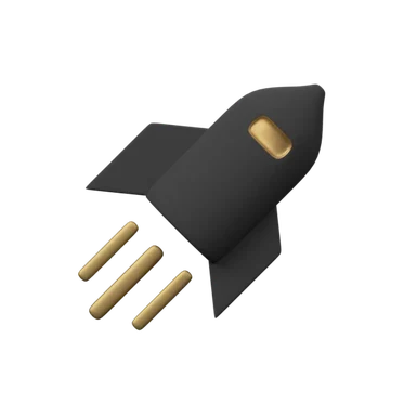 Rocket 3D icon, view 1