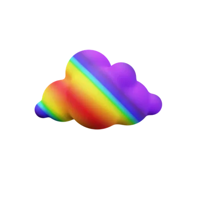 Cloud 3D icon, view 1