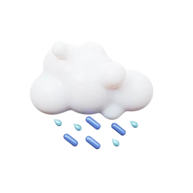 Cloud raining 3D icon, view 1