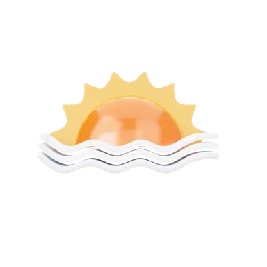 Sun horizon 3D icon, view 1