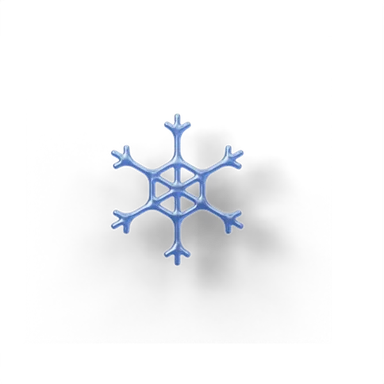 Snow flake 3D icon, view 1