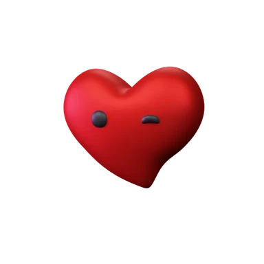 Winking Heart 3D icon, view 1