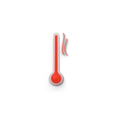 Thermometer high temprature 3D icon, view 1