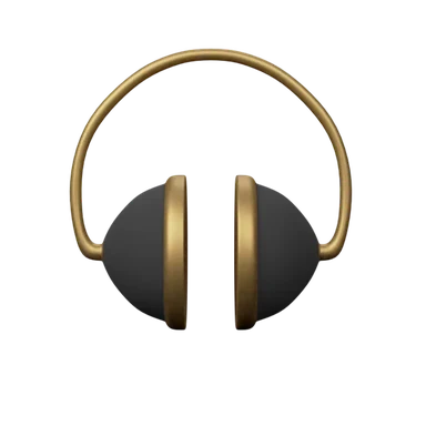 Headphones 3D icon, view 1