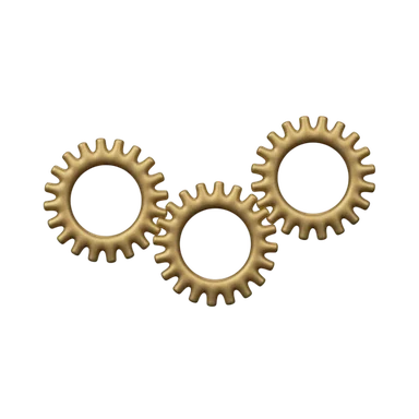 Cogs 1 3D icon, view 1